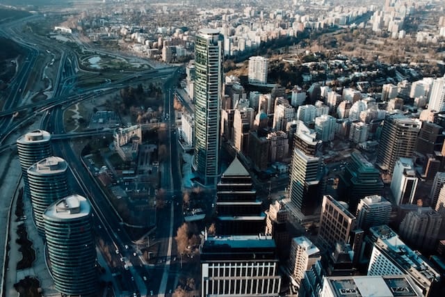 Vista de Santiago de Chile desde el aire